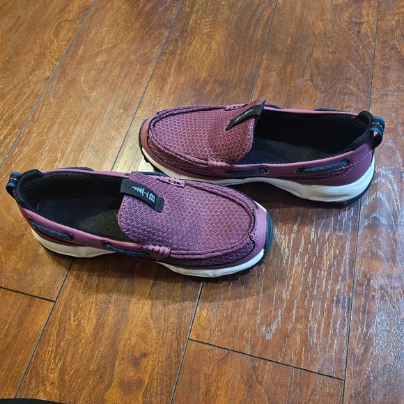 Bass Outdoor Womens Purple Slip Resistant Round Toe Slip On Boat Shoes, Size 6M - Picture 2 of 4